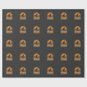 Papier Cadeau Chat noir de Halloween Citrouille Lune Design_1