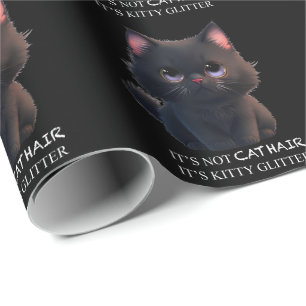 Papier Cadeau Chat noir moelleux