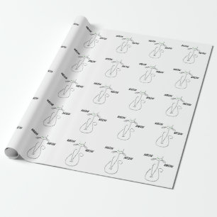 Papier Cadeau Chat noir Slinky Miaou Miaou Texte personnalisé Ye