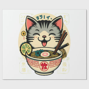 Papier Cadeau Chat Nouille Anime Japonais ga Kawaii Chat