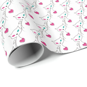 Papier Cadeau chat solitaire