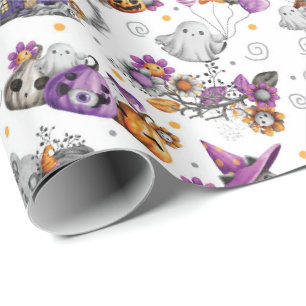 Papier Cadeau Chat Sorcière Et Amis Éffrayants