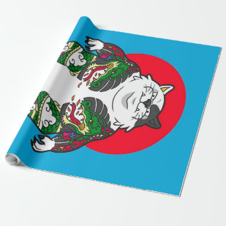 Papier Cadeau Chat Sumo tatoué |Chat adorable