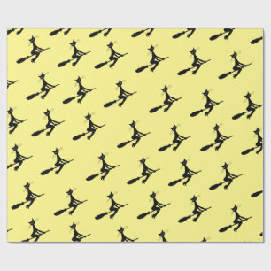 Papier Cadeau Chat Sur Broomstick