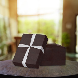 Papier Cadeau Châtaigne foncé Brown Faux Cuir