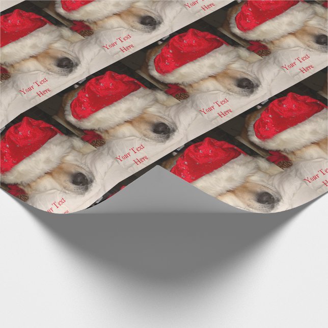 Papier Cadeau Chateau de santa de chien mignonne akita cônes end (Coin)