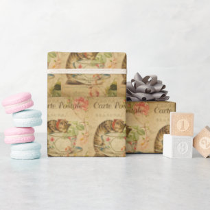 Papier Cadeau chaton chaton vintage animal chaton chic chaton ré