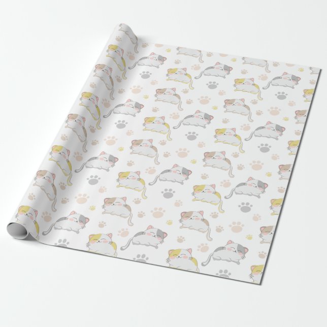 Papier Cadeau Chats (Déroulé)