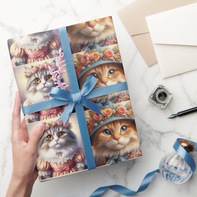 Papier Cadeau Chats bien habillés Collage  (Cadeaux)