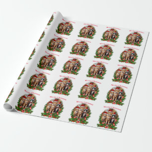 Papier Cadeau Chats de Noël joyeux