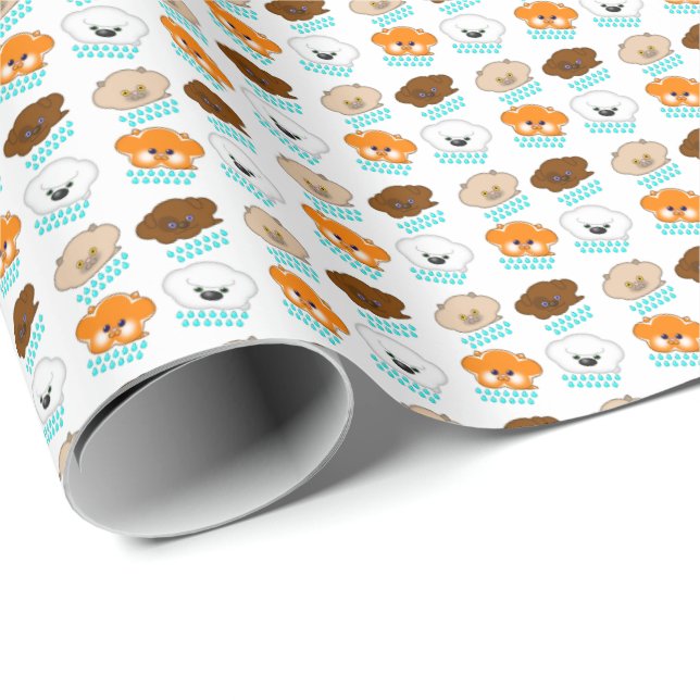 Papier Cadeau Chats et chiens en pluie (Coin rond)
