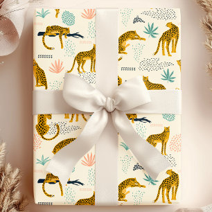Papier Cadeau Chats léopards Motif de la jungle tropicale africa