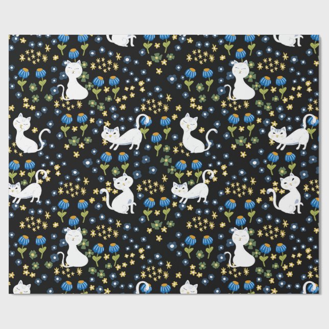 Papier Cadeau Chats mignons (Plat)