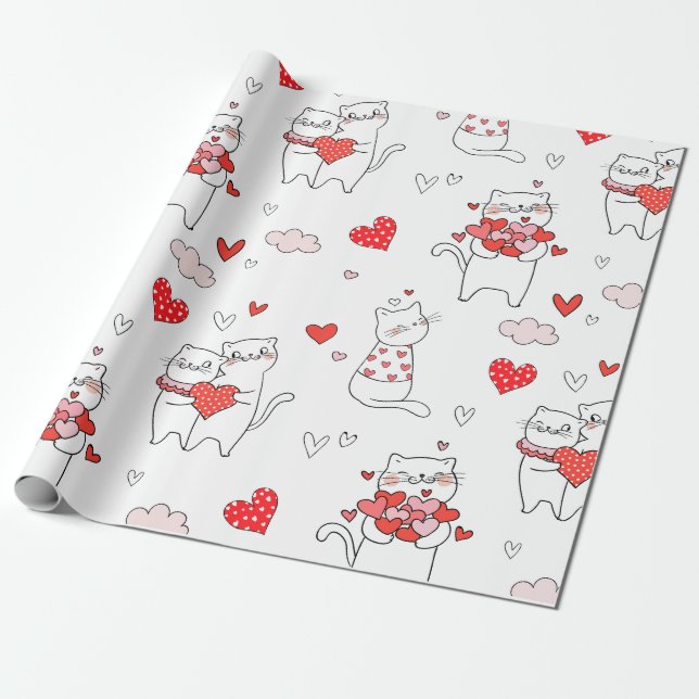 Papier Cadeau Chats mignons (Déroulé)