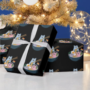 Papier Cadeau Chats Ramen Arc-en-ciel LGBTQ Gay Lesbienne Fierté