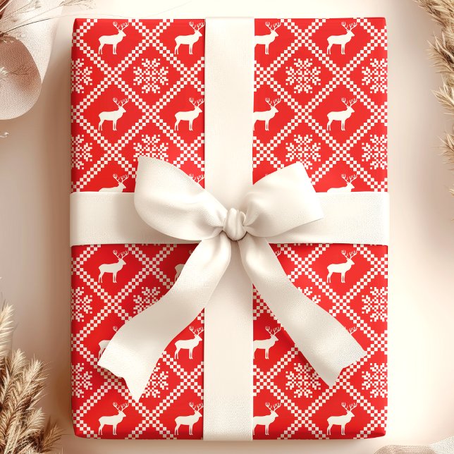Papier Cadeau Chaud de Noël moche Red Deer (Créateur téléchargé)