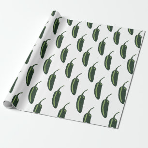 Papier Cadeau CHAUD & SPICY Jalapeño Chili Peppers Motif