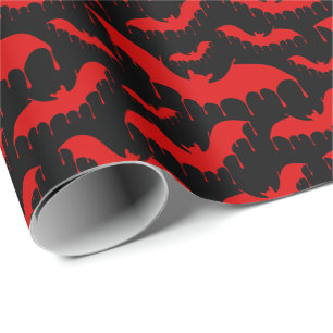 Papier Cadeau Chauffage gothique rouge chauves-souris de sang Ha
