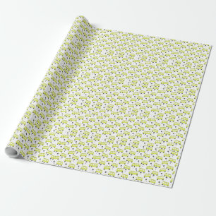 Papier Cadeau Chauffeur de Bus Scolaire Confettis Jaunes Enseign