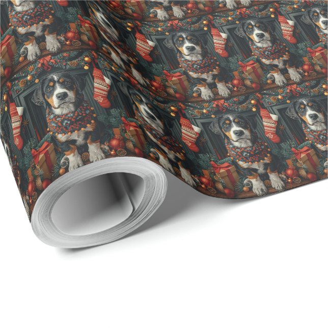 Papier Cadeau Chaussure Bluetick avec cheminée de cadeaux de Noë (Coin rond)