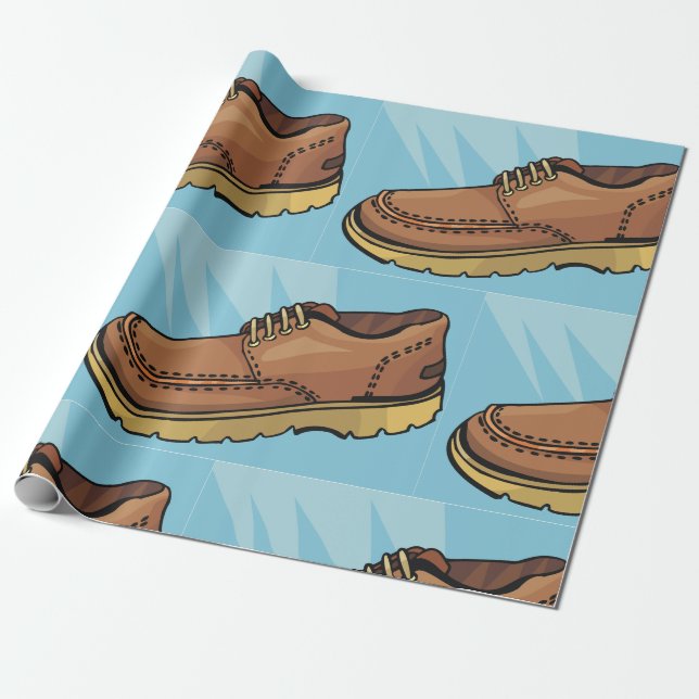Papier Cadeau Chaussure Brown Papier à envelopper (Déroulé)