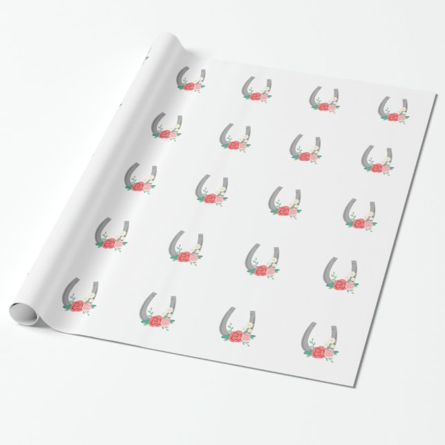 Papier Cadeau Chaussure florale de cheval (Déroulé)