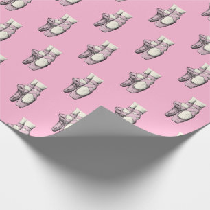Papier Cadeau Chaussures de ballerine roses en pointe FL CC fond