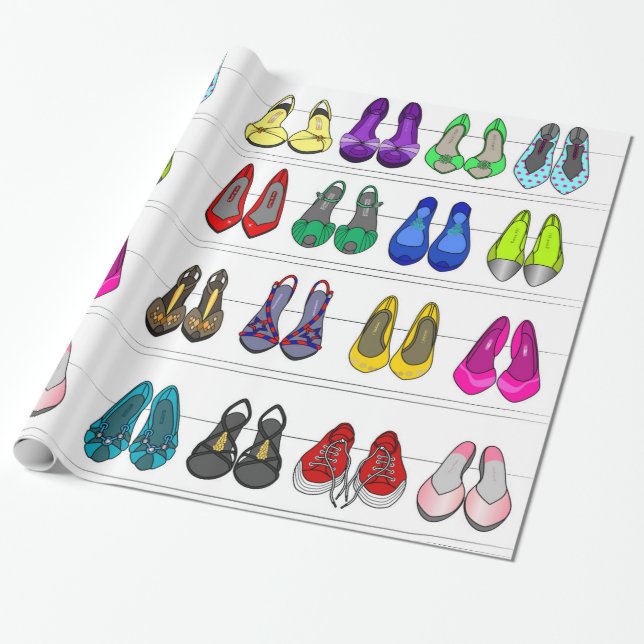 Papier Cadeau chaussures de mode (Déroulé)
