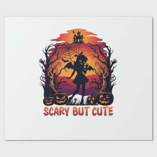 Papier Cadeau Chauve-souris fille citrouilles Halloween mignonne