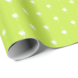 Papier Cadeau Chaux de Noël vert blanc flacons de neige cadeau 