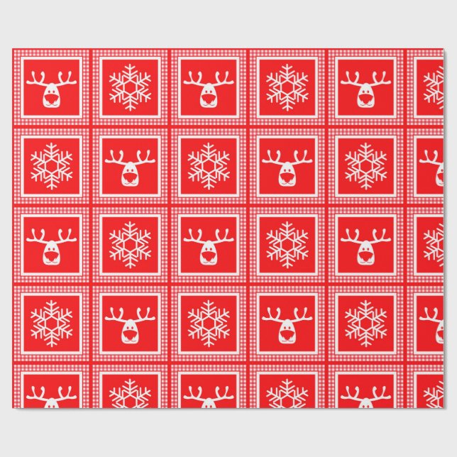 Papier Cadeau  checkered pattern, new year, christmas (Plat)