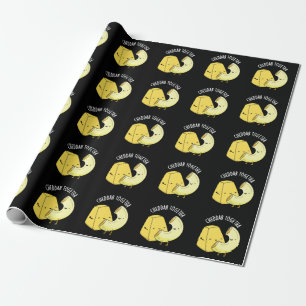 Papier Cadeau Cheddar Ensemble Blague Nourriture Drôle Fond Somb