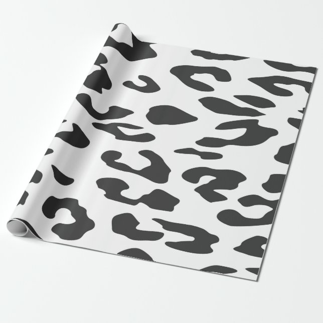 Papier Cadeau Cheetah noir et blanc taches Poster de animal (Déroulé)