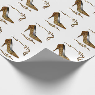 Papier Cadeau Cheetah Print Stiletto Heel Shoe