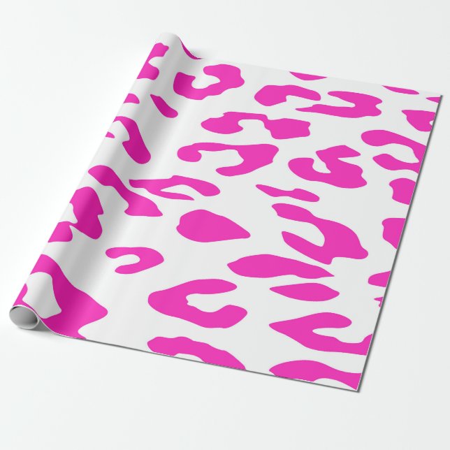 Papier Cadeau Cheetah rose et blanc taches Poster de animal (Déroulé)