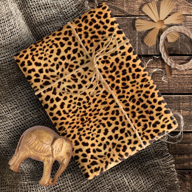 Papier Cadeau Cheetah Spots Motif Gold Black ID1155 (Créateur téléchargé)