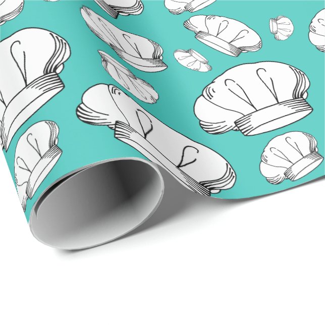 Papier Cadeau Chef cool Casquette Motif Love Baking and Cuisine (Coin rond)