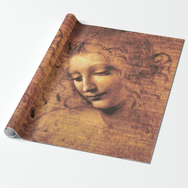 Papier Cadeau Chef d'une femme La Scapigliata Leonardo Da Vinci (Déroulé)