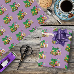 Papier Cadeau Chef pâtissier Dragon Vert