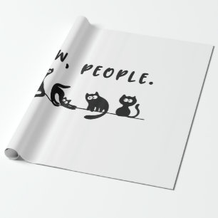 Papier Cadeau Chemise de chat noir drôles femmes nouvelles perso