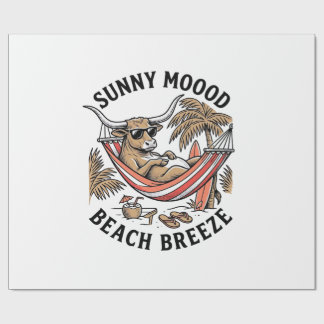 Papier Cadeau Chemise de vache de plage Art animal de ferme d'ét