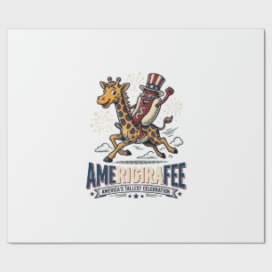 Papier Cadeau Chemise drôle Amerigiraffee patriotique girafe hot