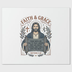 Papier Cadeau Chemise vintage brodée de Jésus en point de croix 