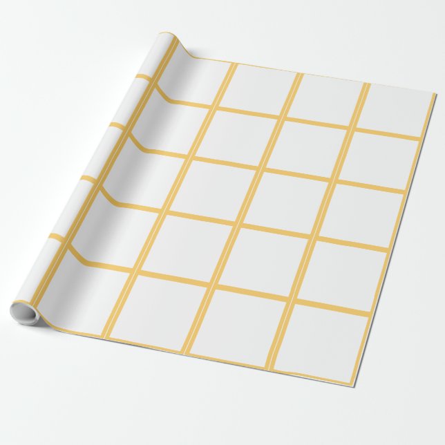 Papier Cadeau Chèque blanc jaune mignon (Déroulé)