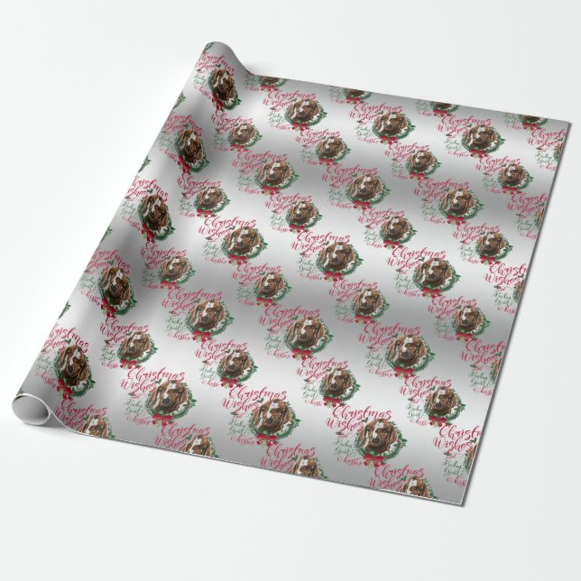 Papier Cadeau CHÈQUE | voeux de Noël Bébé Chèvre Baisers Boer (Déroulé)