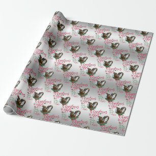 Papier Cadeau CHÈQUE voeux de Noël Bébé Chèvre Baisers Nubiens