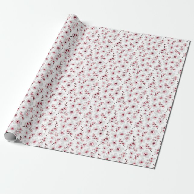 Papier Cadeau Cherry Blossom motif (Déroulé)