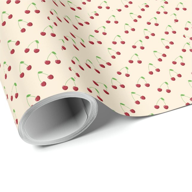 Papier cadeau Cherry Design (Coin rond)