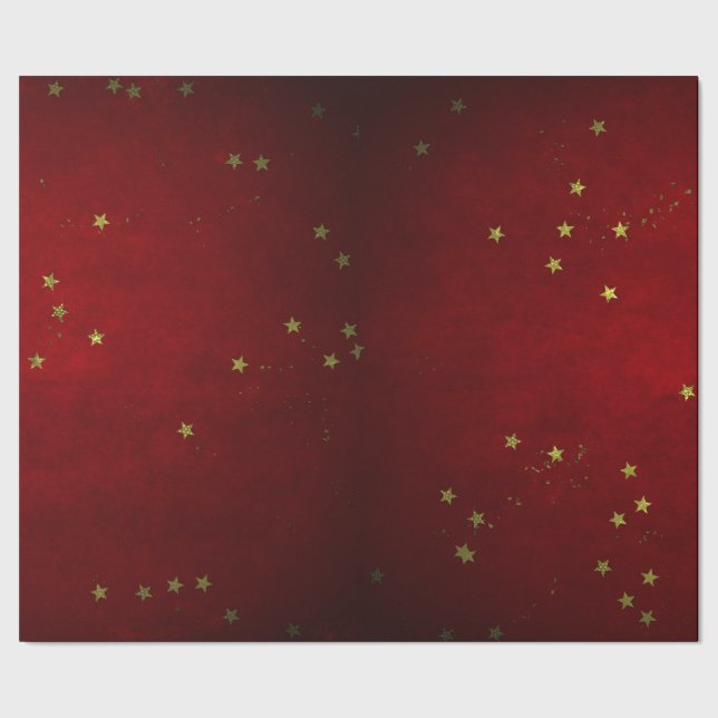 Papier Cadeau Cherry Lacquer Golden Star  (Couture)