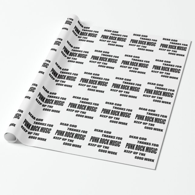 Papier Cadeau Chers mercis de Dieu de roche punk (Déroulé)